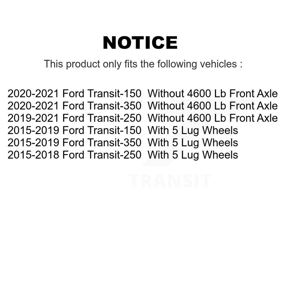 Front Disc Brake Rotors And Semi-Metallic Pads Kit For Ford Transit-250 Transit-350 Transit-150 K8F-100174