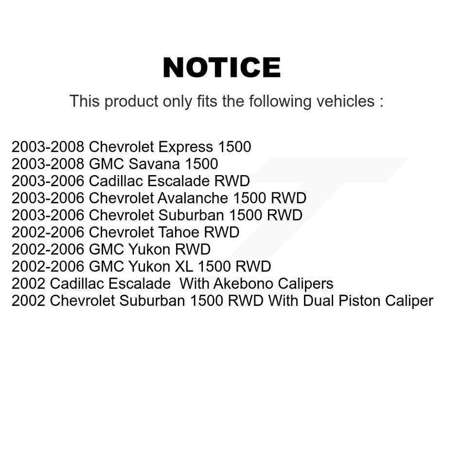 Front Rear Disc Brake Rotors And Semi-Metallic Pads Kit For Chevrolet Tahoe GMC Suburban 1500 Yukon Avalanche XL Cadillac Escalade Express Savana K8F-100735