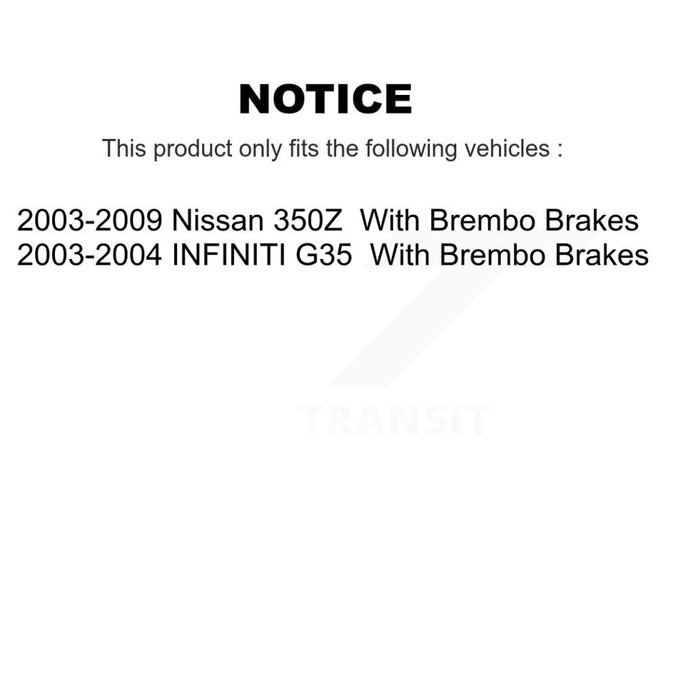 Front Rear Disc Brake Rotors And Semi-Metallic Pads Kit For Nissan 350Z Infiniti G35 INFINITI With Brembo Brakes K8F-101171