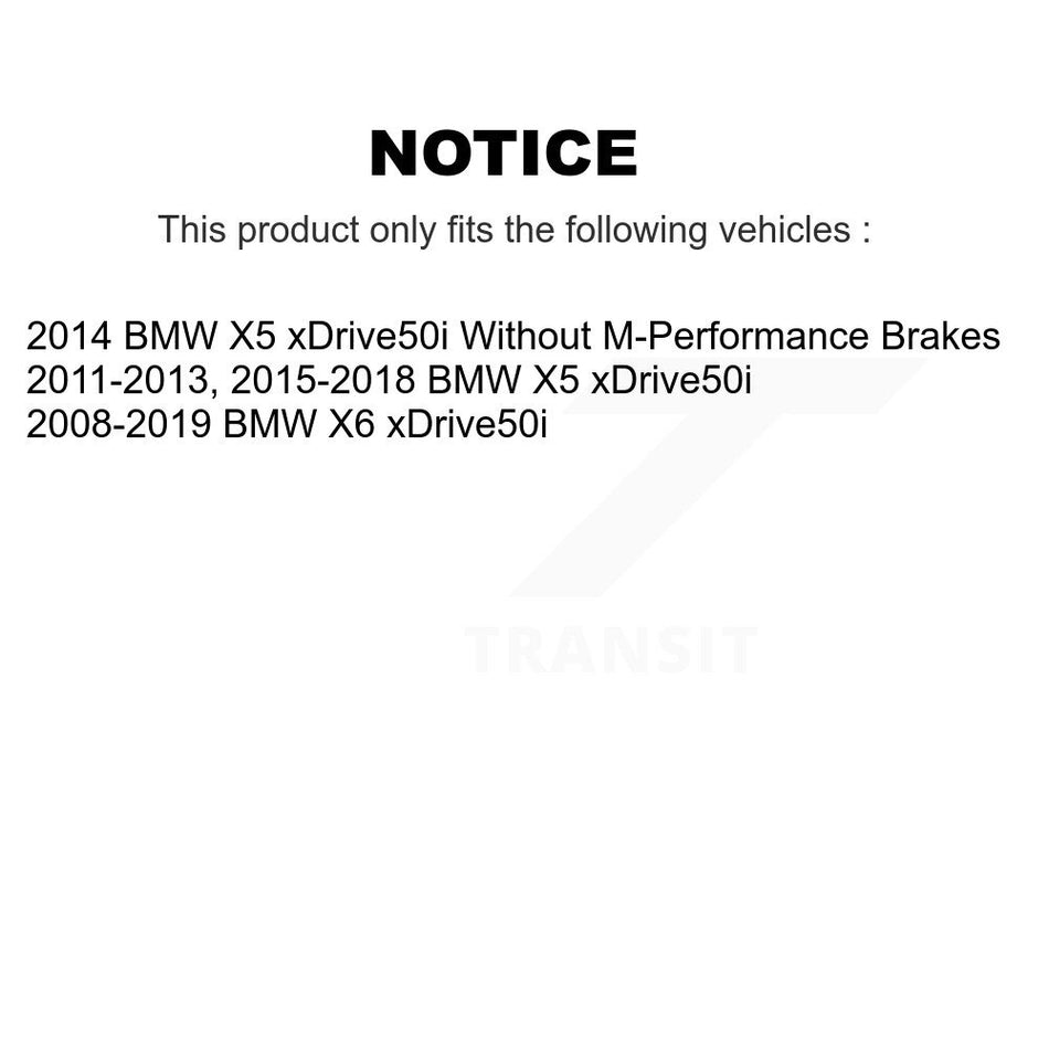 Front Rear Disc Brake Rotors And Semi-Metallic Pads Kit For BMW X5 X6 xDrive50i K8F-101374