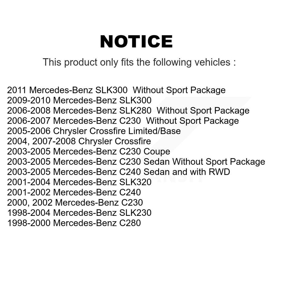 Rear Disc Brake Rotors And Semi-Metallic Pads Kit For Mercedes-Benz C230 C240 Chrysler Crossfire SLK230 SLK320 SLK280 C280 SLK300 K8F-101714