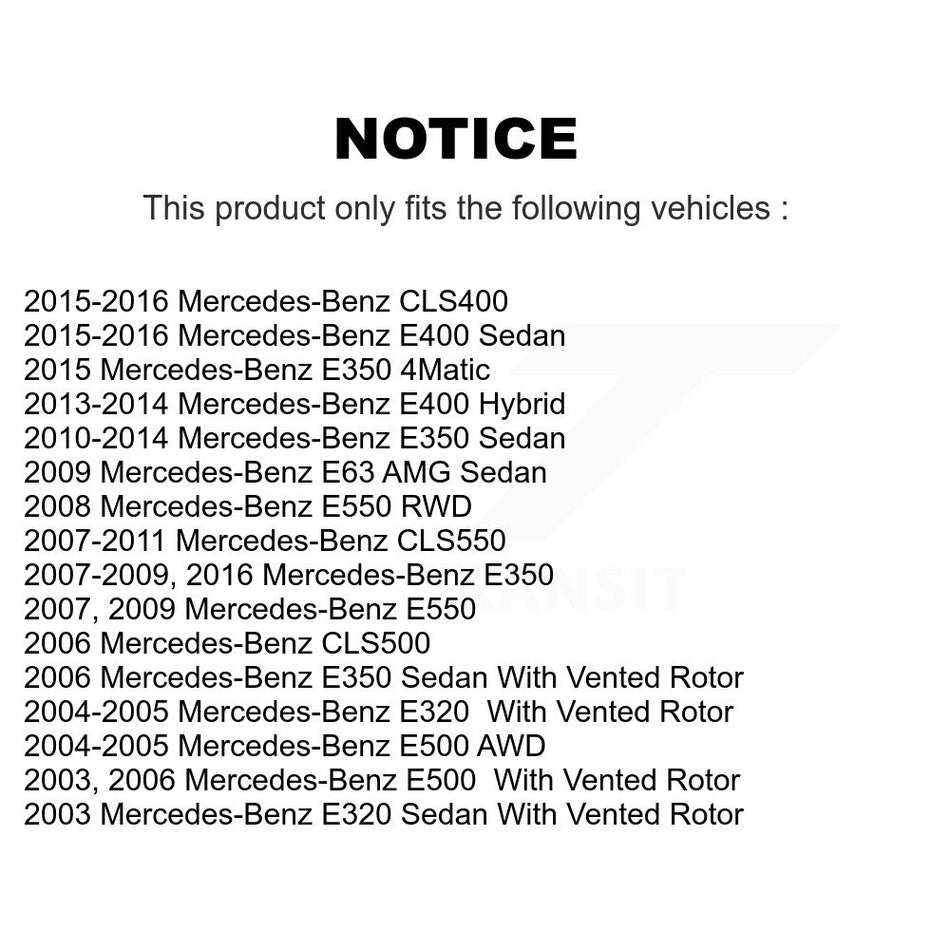 Rear Disc Brake Rotors And Semi-Metallic Pads Kit For Mercedes-Benz E350 E320 E500 CLS550 E400 CLS500 CLS400 E550 E63 AMG K8F-101780