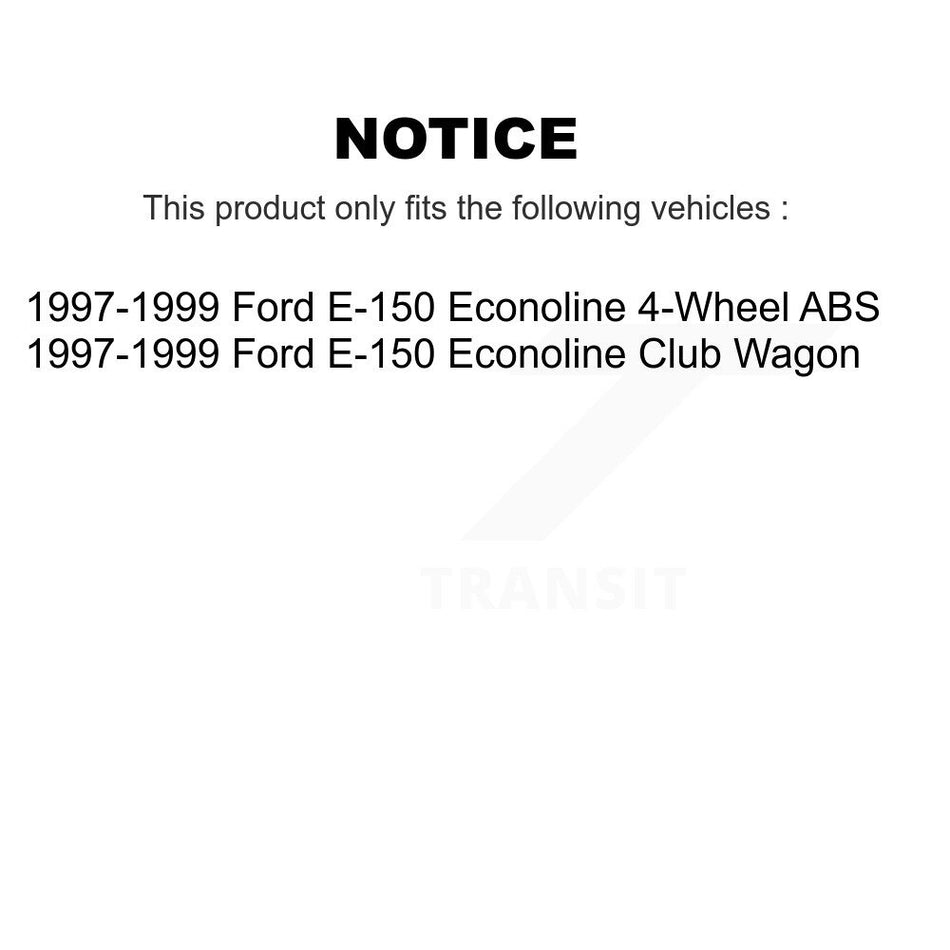 Front Rear Disc Brake Rotors Hub Assembly Semi-Metallic Pads And Drum Kit (7Pc) For 1997-1999 Ford E-150 Econoline Club Wagon K8F-102168