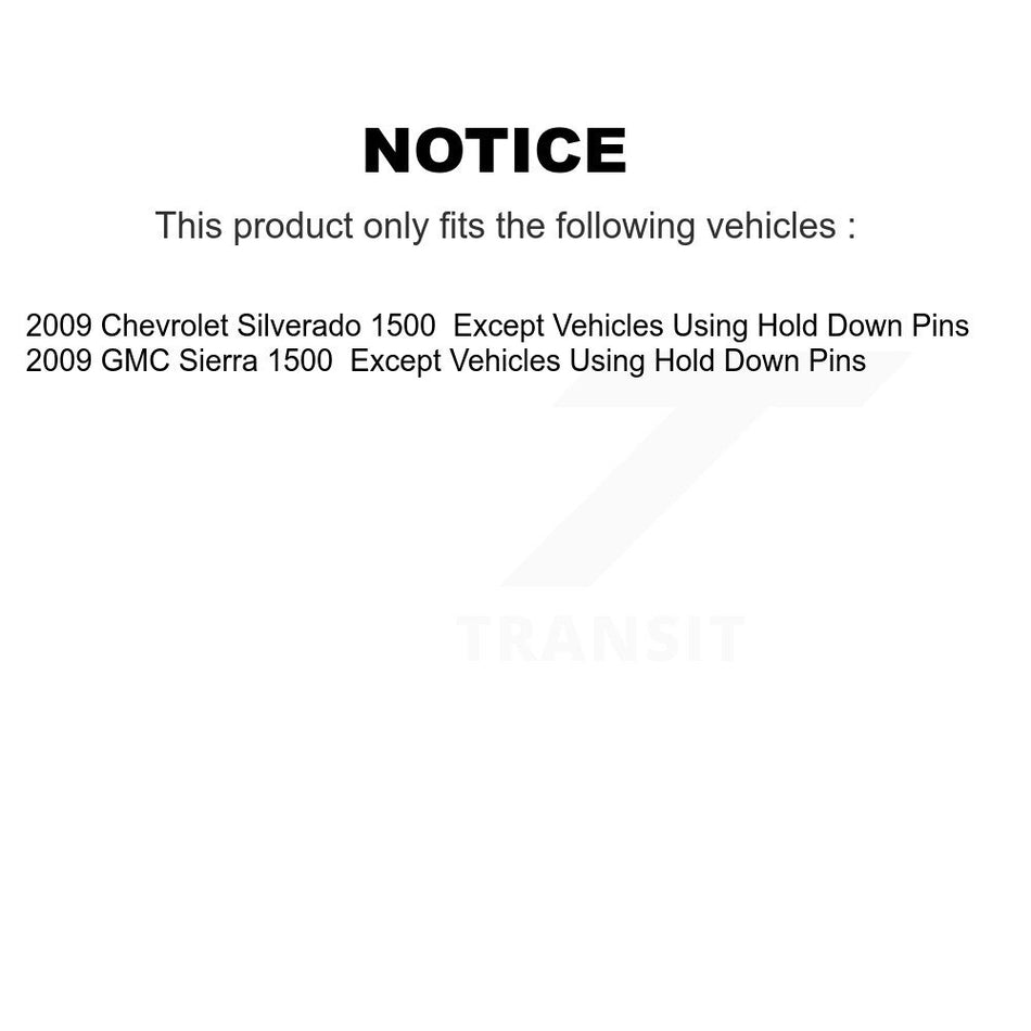 Front Rear Disc Brake Rotors Semi-Metallic Pads And Drum Kit For 2009-2009 Chevrolet Silverado 1500 GMC Sierra Except Vehicles Using Hold Down Pins K8F-103335