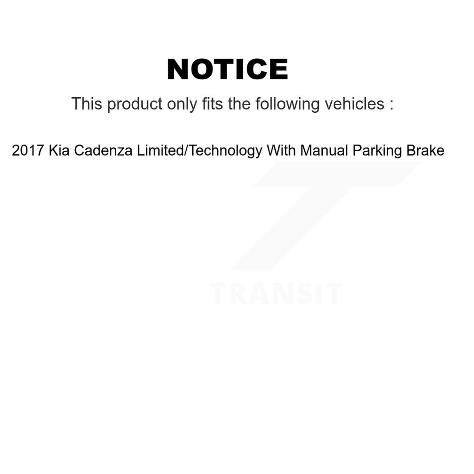 Rear Disc Brake Rotors And Semi-Metallic Pads Kit For 2017 Kia Cadenza Limited Technology With Manual Parking K8F-103531