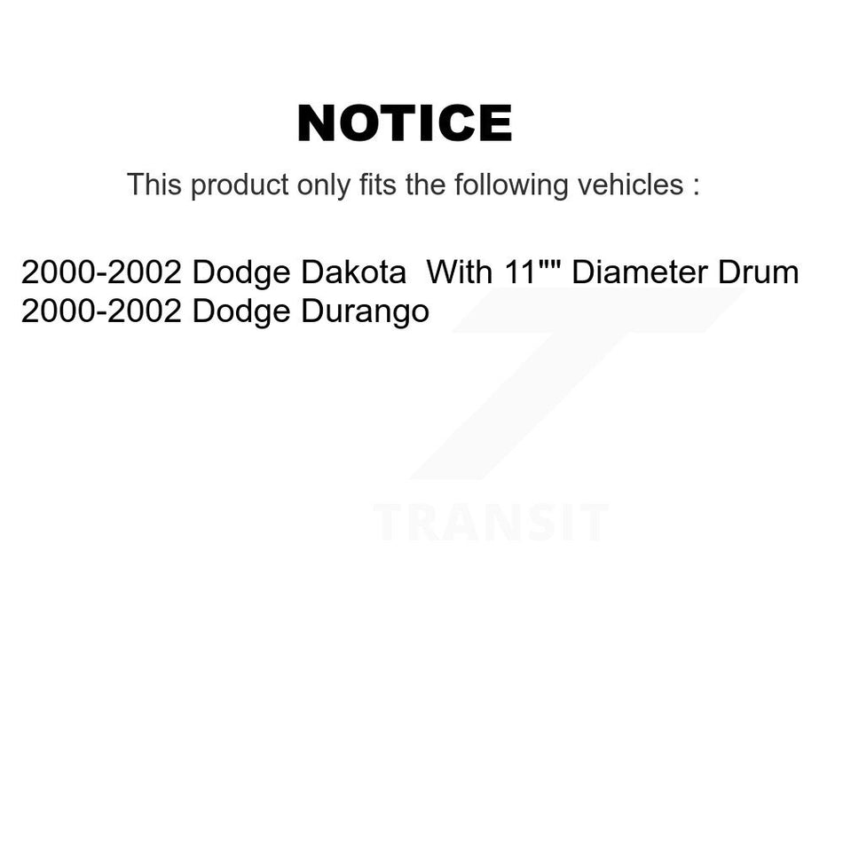 Rear Brake Drum Shoes Spring And Cylinders Kit (6Pc) For 2000-2002 Dodge Dakota Durango K8N-100492