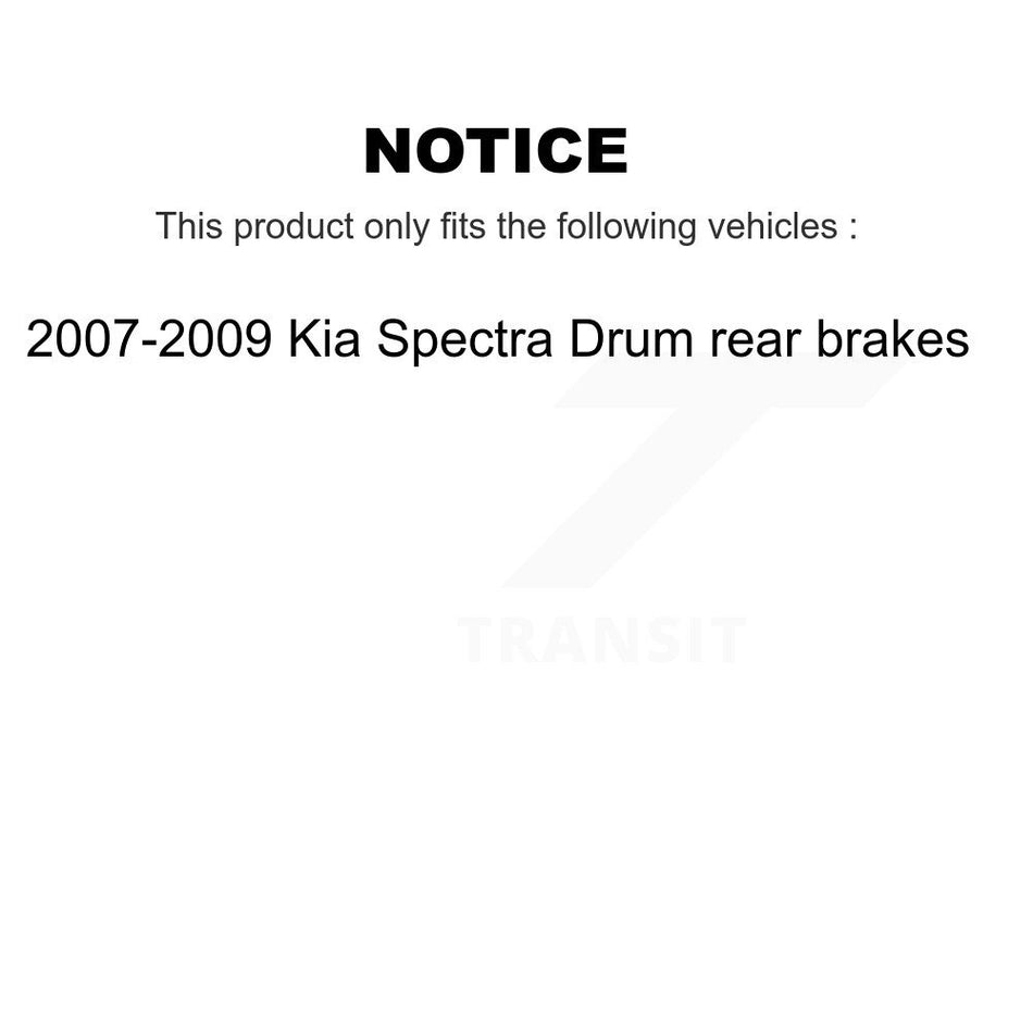 Rear Brake Drum Shoes Spring And Cylinders Kit (6Pc) For 2007-2009 Kia Spectra rear brakes K8N-100634