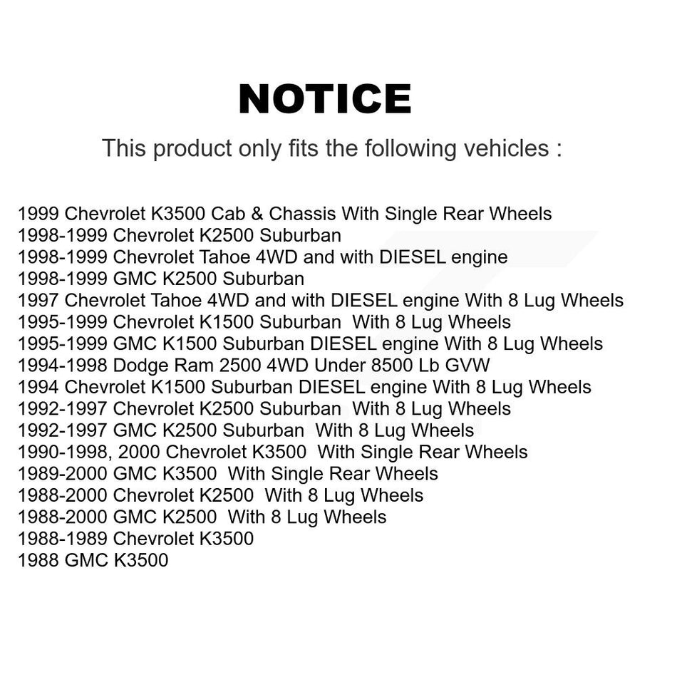 Front Disc Brake Rotors And Semi-Metallic Pads Kit For Chevrolet K2500 Dodge Ram 2500 K1500 Suburban Tahoe GMC K3500 K8S-100011