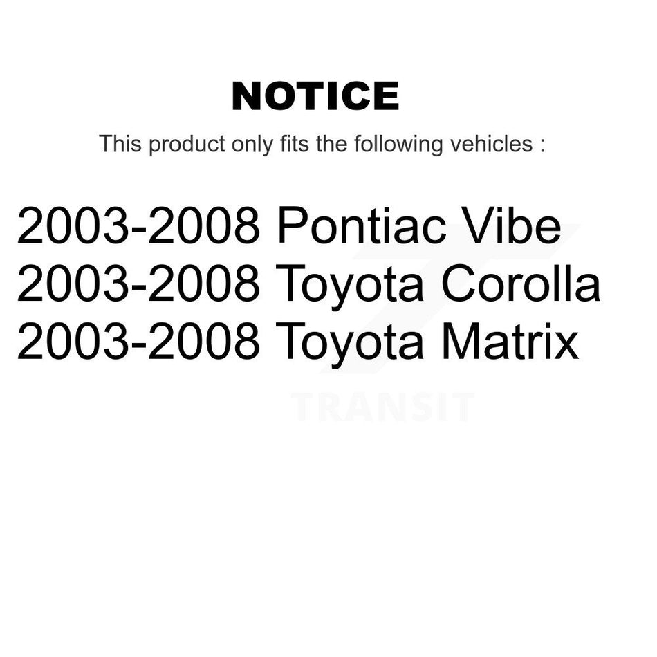 Front Disc Brake Rotors And Semi-Metallic Pads Kit For 2003-2008 Toyota Corolla Matrix Pontiac Vibe K8S-100356