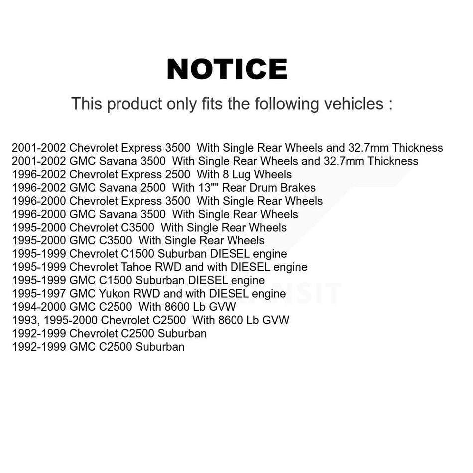 Front Disc Brake Rotors Hub Assembly And Semi-Metallic Pads Kit For Chevrolet Tahoe GMC C2500 Express 3500 C3500 C1500 Suburban 2500 Savana Yukon K8S-100684