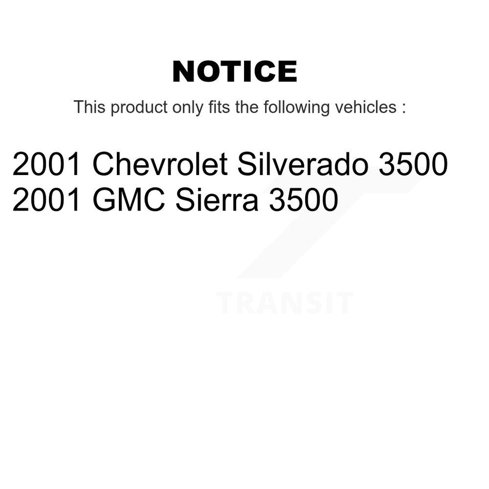 Front Rear Disc Brake Rotors And Semi-Metallic Pads Kit For 2001-2001 Chevrolet Silverado 3500 GMC Sierra K8S-100777