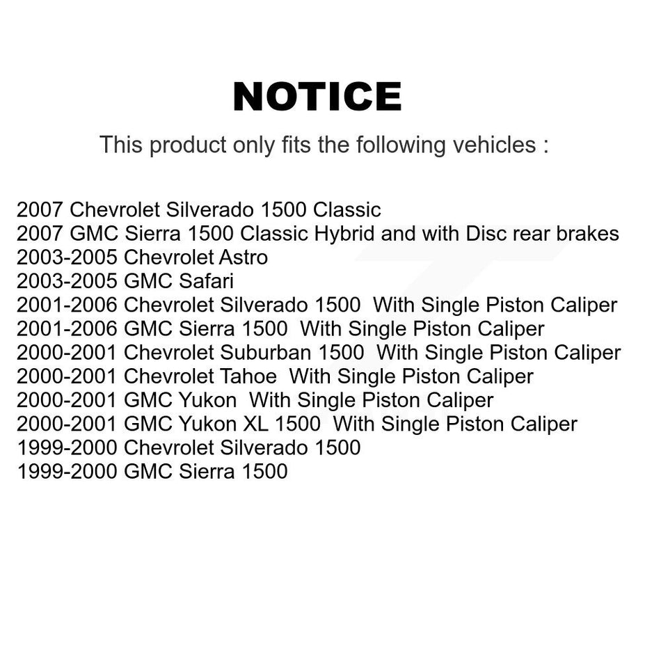 Rear Disc Brake Rotors And Semi-Metallic Pads Kit For Chevrolet Silverado 1500 GMC Sierra Tahoe Classic Suburban Astro Yukon XL Safari K8S-101517