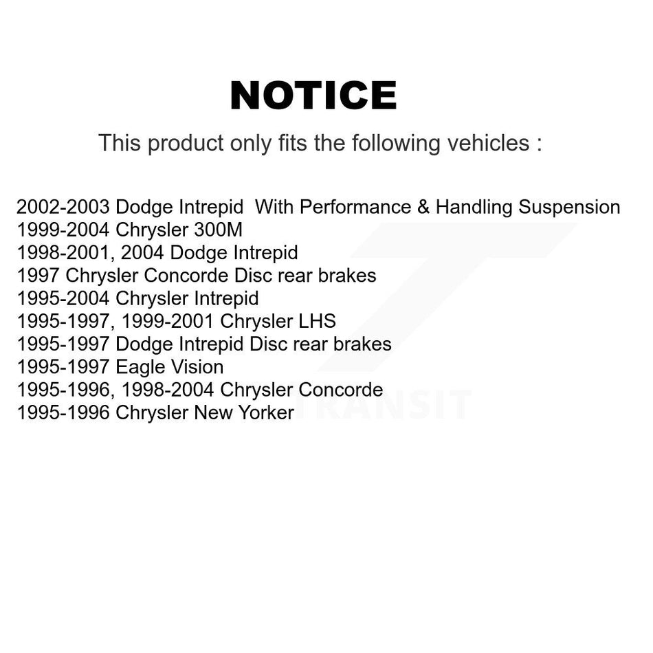 Rear Disc Brake Rotors And Semi-Metallic Pads Kit For Chrysler Dodge Intrepid 300M Concorde LHS Eagle Vision New Yorker K8S-101648