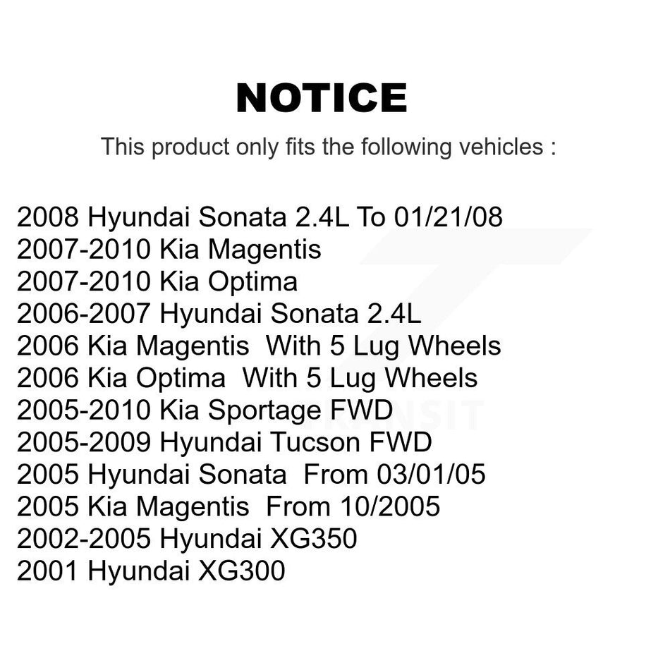 Rear Disc Brake Rotors And Semi-Metallic Pads Kit For Hyundai Sonata Kia Sportage Tucson Optima XG350 XG300 Magentis K8S-101770