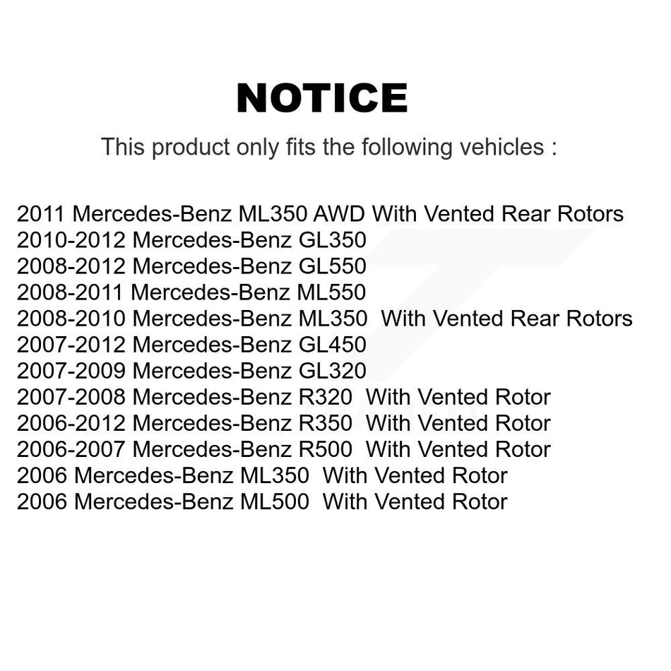 Rear Disc Brake Rotors And Semi-Metallic Pads Kit For Mercedes-Benz ML350 GL450 R350 GL550 GL350 ML500 ML550 GL320 R500 R320 K8S-101848