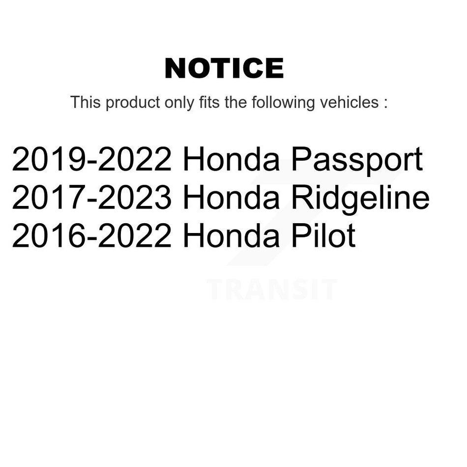 Rear Disc Brake Rotors And Semi-Metallic Pads Kit For Honda Pilot Ridgeline Passport K8S-101973