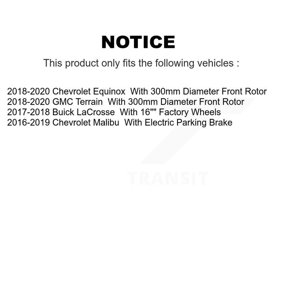Front Rear Disc Brake Rotors And Semi-Metallic Pads Kit For Chevrolet Equinox Malibu GMC Terrain Buick LaCrosse K8S-102892