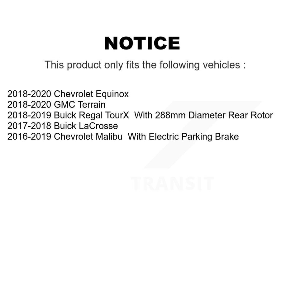 Rear Disc Brake Rotors And Semi-Metallic Pads Kit For Chevrolet Equinox Malibu GMC Terrain Buick LaCrosse Regal TourX K8S-102963