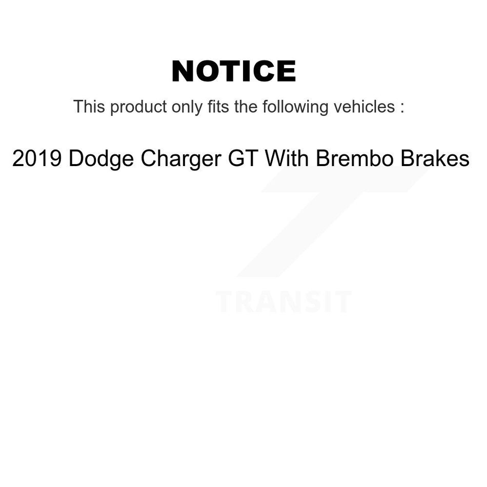 Front Disc Brake Rotors And Semi-Metallic Pads Kit For 2019 Dodge Charger GT With Brembo Brakes K8S-103135