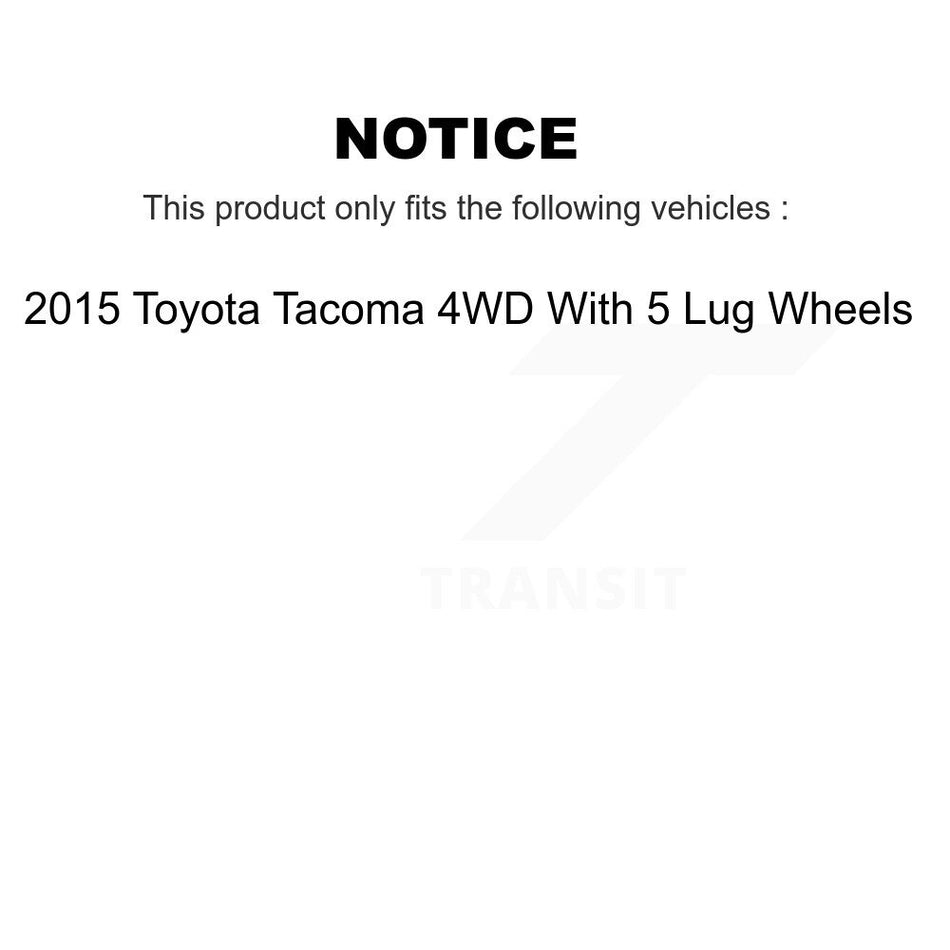 Front Rear Disc Brake Rotors Semi-Metallic Pads And Drum Kit For 2015 Toyota Tacoma 4WD With 5 Lug Wheels K8S-103350