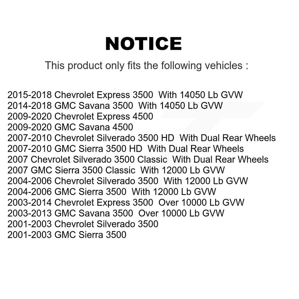 Front Disc Brake Rotors And Ceramic Pads Kit For Chevrolet Express 3500 GMC Savana Silverado HD Sierra Classic 4500 K8T-100024