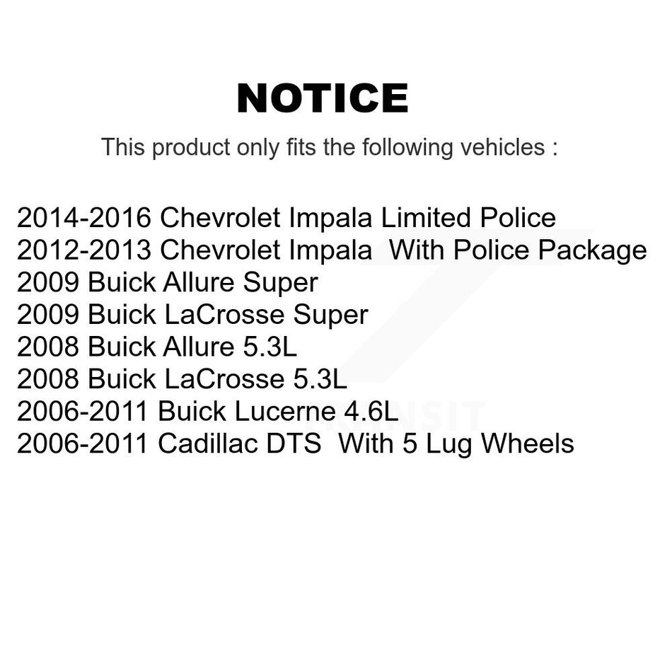 Front Disc Brake Rotors And Ceramic Pads Kit For Chevrolet Buick Lucerne Impala Cadillac DTS Limited LaCrosse Allure K8T-100056