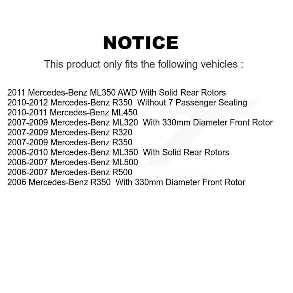 Front Disc Brake Rotors And Ceramic Pads Kit For Mercedes-Benz ML350 R350 ML500 ML320 R500 R320 ML450 K8T-100478