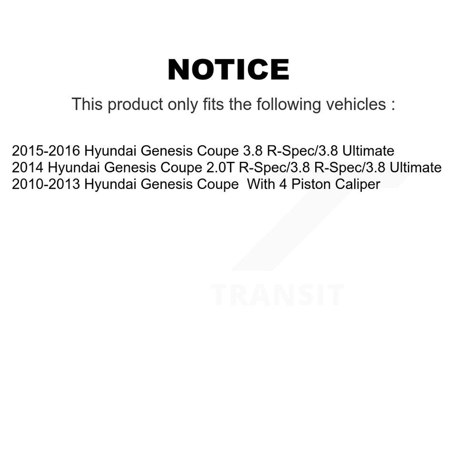 Front Disc Brake Rotors And Ceramic Pads Kit For Hyundai Genesis Coupe K8T-100605