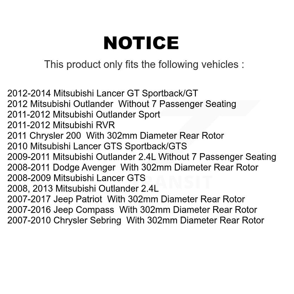 Front Rear Disc Brake Rotors And Ceramic Pads Kit For Jeep Patriot Compass Chrysler Dodge Avenger Sebring Mitsubishi Lancer 200 Outlander Sport RVR K8T-101040