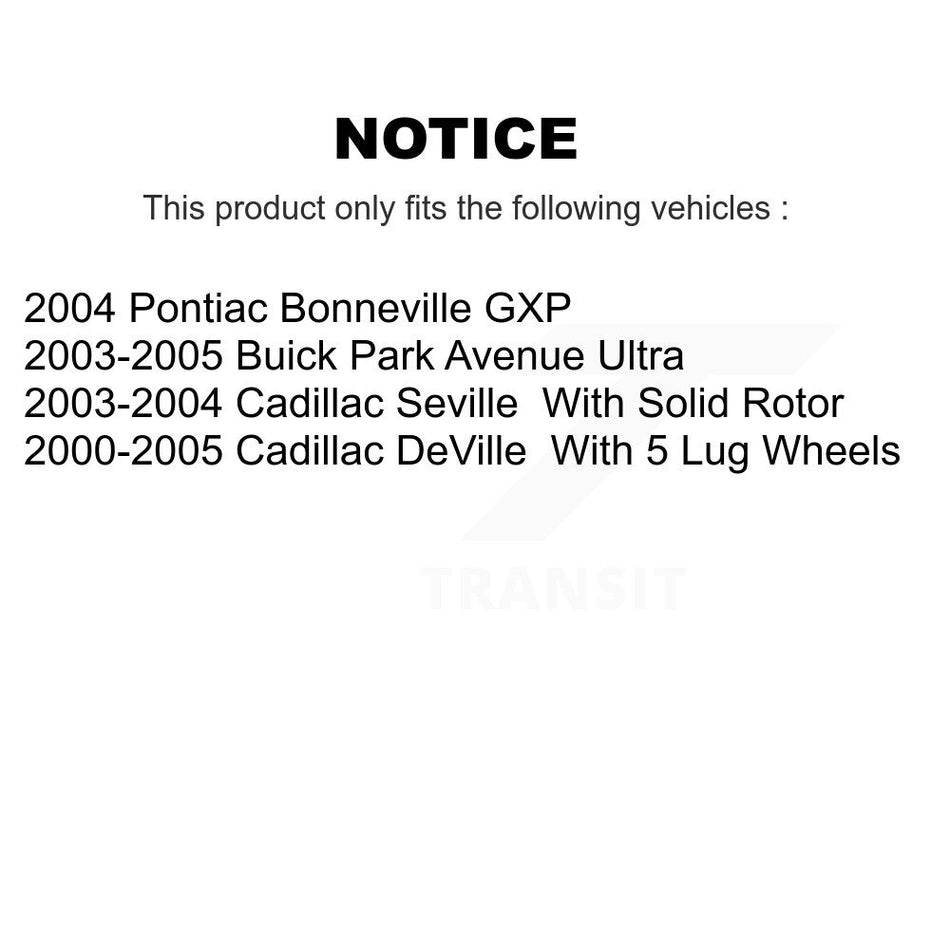 Rear Disc Brake Rotors And Ceramic Pads Kit For Cadillac DeVille Buick Park Avenue Seville Pontiac Bonneville K8T-101623