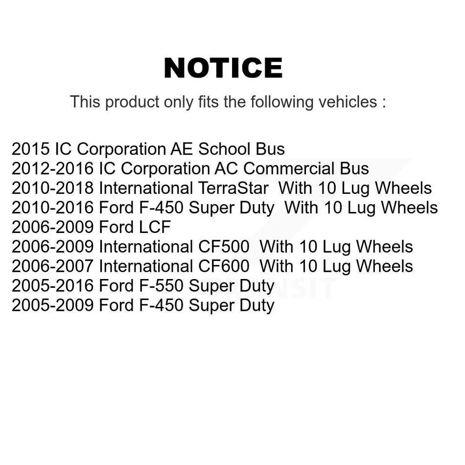 Rear Disc Brake Rotors And Ceramic Pads Kit For Ford F-450 Super Duty F-550 International IC Corporation LCF CF500 CF600 TerraStar AE School Bus AC Commercial K8T-101731