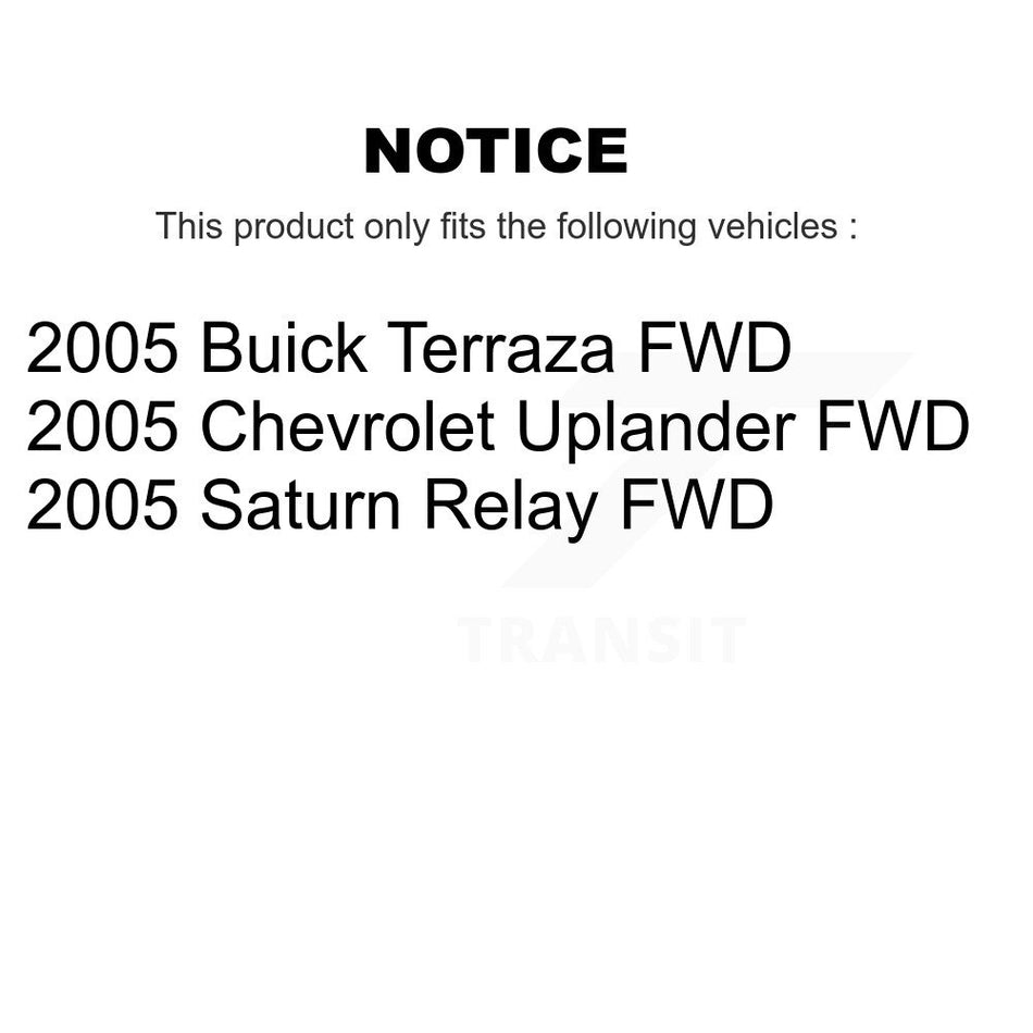 Front Rear Disc Brake Rotors And Ceramic Pads Kit For 2005-2005 Chevrolet Uplander Buick Terraza Saturn Relay FWD K8T-103220