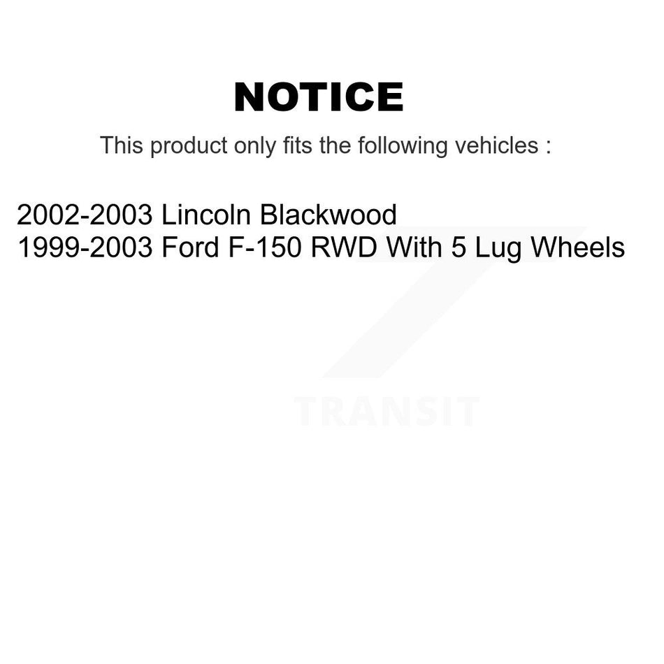 Front Rear Disc Brake Rotors And Ceramic Pads Kit For 2002-2003 Lincoln Blackwood K8T-103345