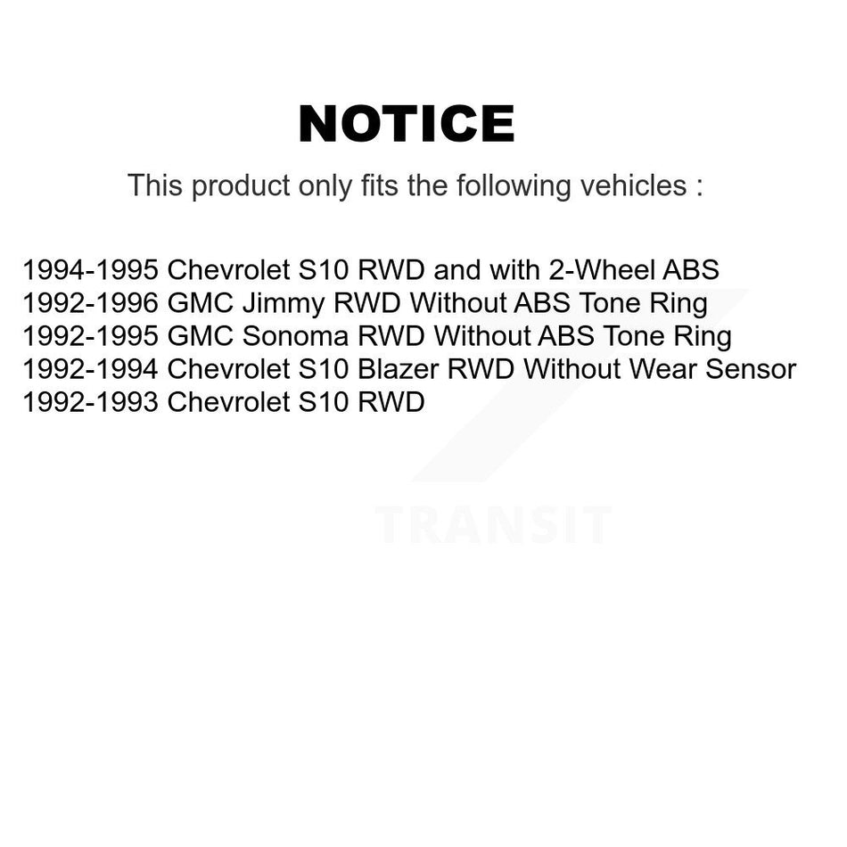 Front Rear Disc Brake Rotors Hub Assembly Ceramic Pads And Drum Kit For Chevrolet S10 GMC Sonoma Jimmy Blazer K8T-103768