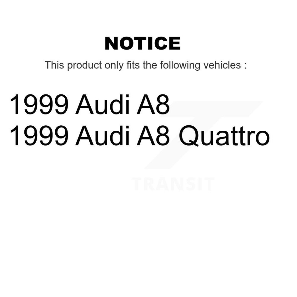 Front Hub Bearing Assembly With Disc Brake Rotors And Ceramic Pads Kit For 1999-1999 Audi A8 Quattro KBB-100367