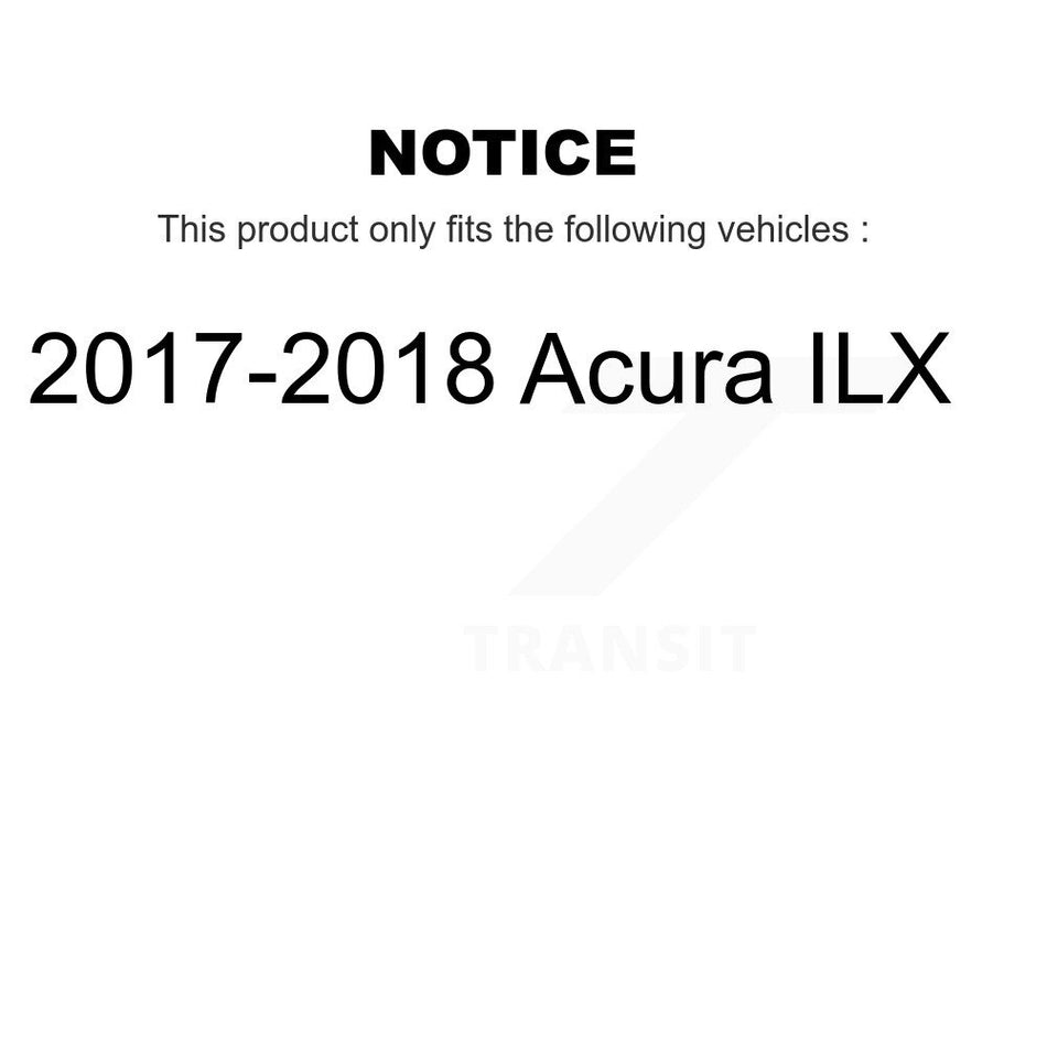 Front Wheel Bearing With Coated Disc Brake Rotors And Semi-Metallic Pads Kit For 2017-2018 Acura ILX KBB-101805