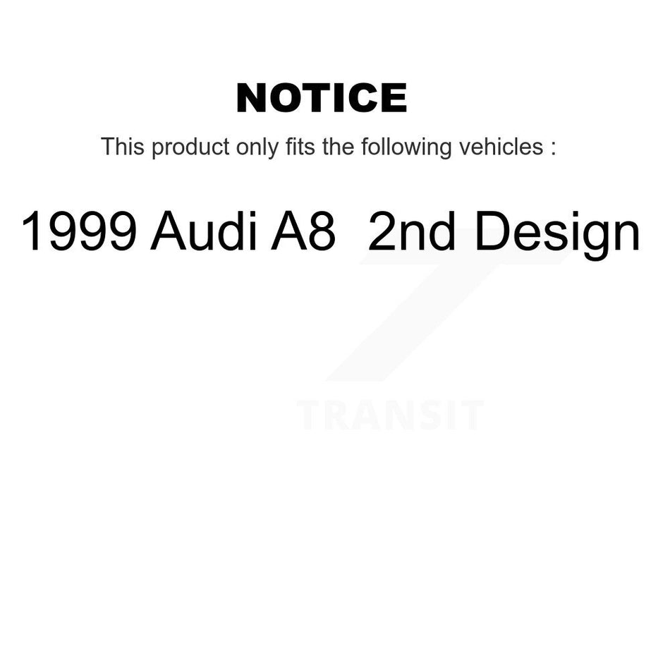 Front Wheel Bearing With Coated Disc Brake Rotors And Ceramic Pads Kit For 1999 Audi A8 2nd Design KBB-101887