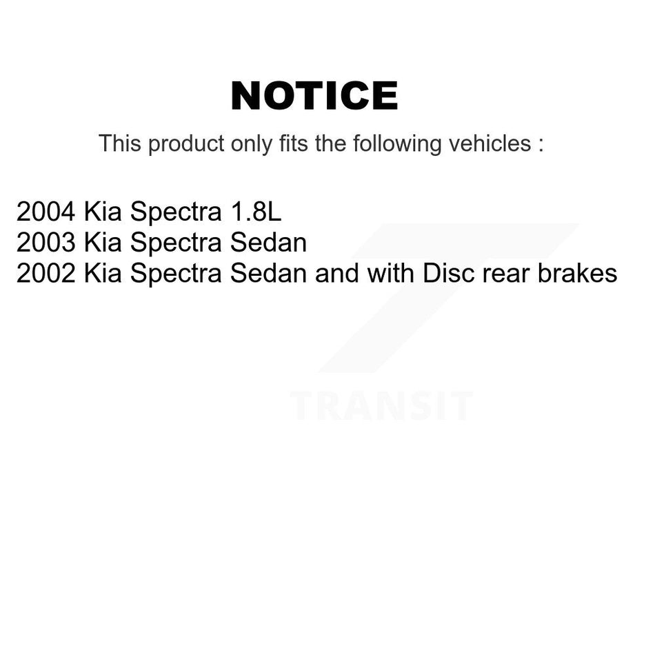 Front Wheel Bearing With Disc Brake Rotors And Semi-Metallic Pads Kit For Kia Spectra KBB-102525