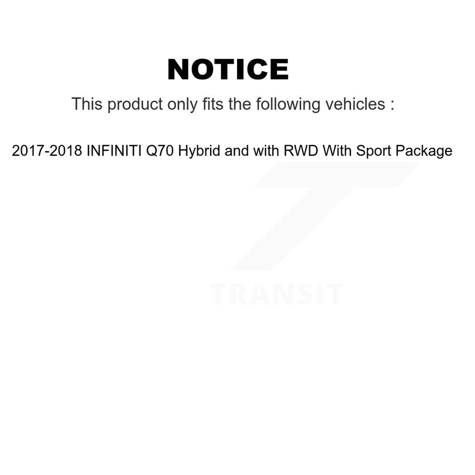 Front Hub Bearing Assembly With Coated Disc Brake Rotors And Ceramic Pads Kit For 2017-2018 INFINITI Q70 Hybrid with RWD Sport Package KBB-104693