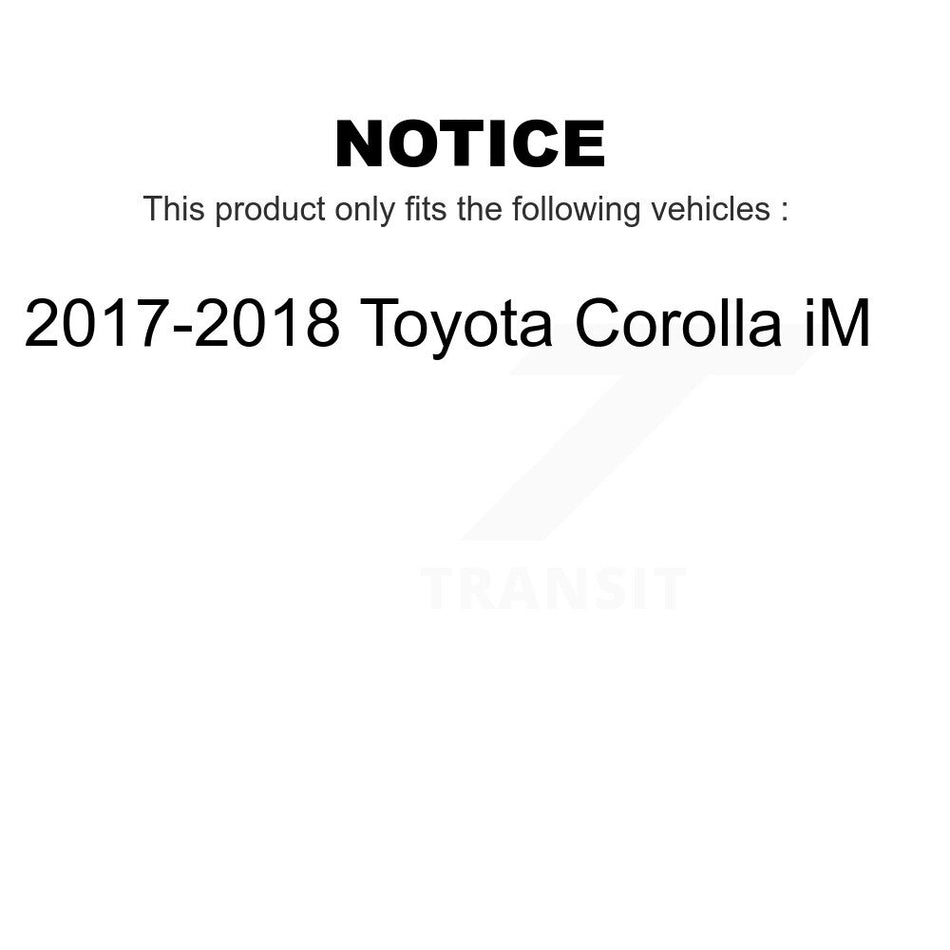 Front Rear Wheel Hub Bearings Assembly Disc Brake Rotors And Semi-Metallic Pads Kit (10Pc) For 2017-2018 Toyota Corolla iM KBB-106310