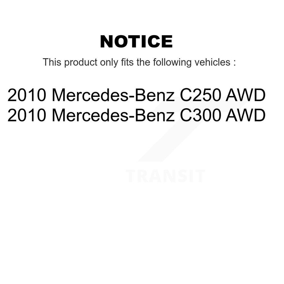 Front Rear Wheel Hub Bearings Assembly Disc Brake Rotors And Semi-Metallic Pads Kit (10Pc) For 2010-2010 Mercedes-Benz C300 C250 AWD KBB-106743