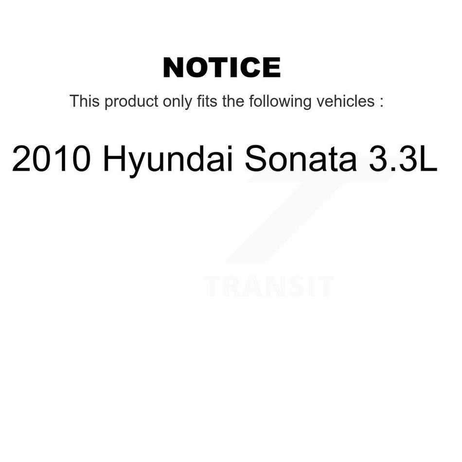 Front Rear Wheel Hub Bearings Assembly Coated Disc Brake Rotors And Semi-Metallic Pads Kit (10Pc) For 2010 Hyundai Sonata 3.3L KBB-107819