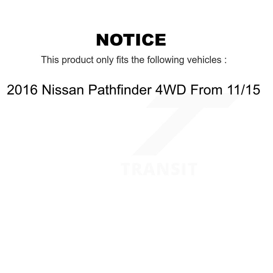 Front Rear Hub Bearings Assembly Disc Brake Rotors And Ceramic Pads Kit (10Pc) For 2016 Nissan Pathfinder 4WD From 11 15 KBB-110456