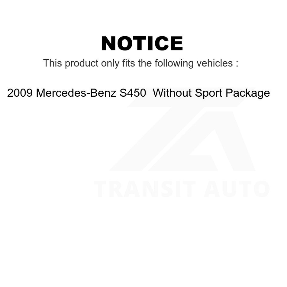 Front Rear Wheel Hub Bearings Assembly Disc Brake Rotors And Semi-Metallic Pads Kit (10Pc) For 2009 Mercedes-Benz S450 Without Sport Package KBB-114891