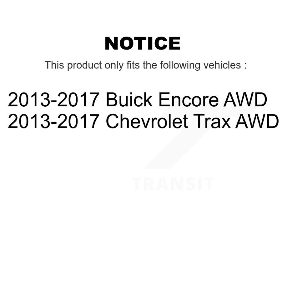 Front Rear Wheel Bearings Coated Disc Brake Rotors And Ceramic Pads Kit (10Pc) For 2013-2017 Buick Encore Chevrolet Trax AWD KBB-118550