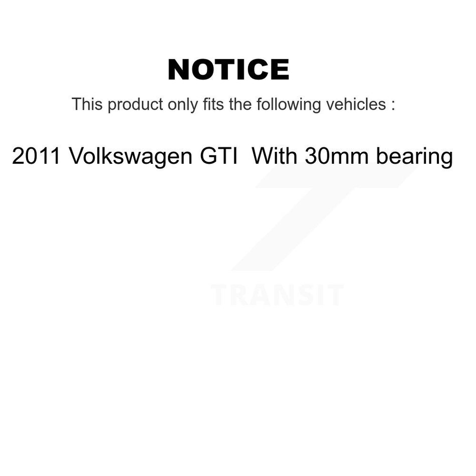 Front Rear Hub Bearings Assembly Coated Disc Brake Rotors And Ceramic Pads Kit (10Pc) For 2011 Volkswagen GTI With 30mm bearing KBB-120735