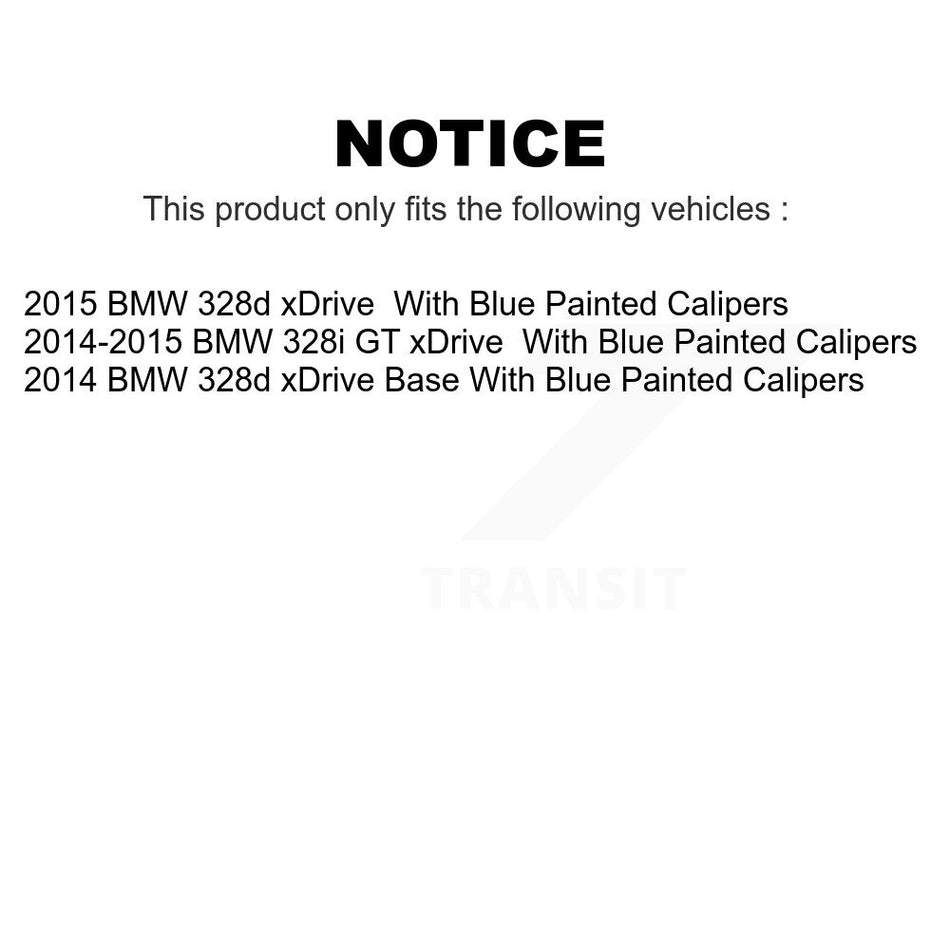 Front Rear Ceramic Brake Pads And Parking Shoes Kit For BMW 328i GT xDrive 328d With Blue Painted Calipers KCN-100223