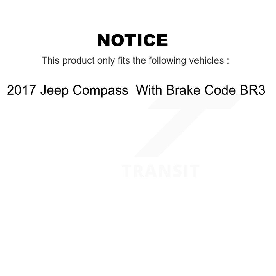 Front Rear Ceramic Brake Pads Kit For 2017 Jeep Compass With Code BR3 KCX-100479