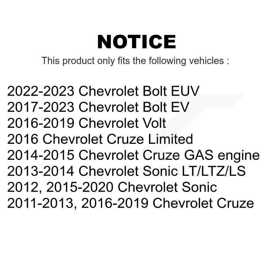 Front Coated Drilled Slotted Disc Brake Rotors Pair For Chevrolet Cruze Sonic Limited Volt Bolt EV EUV KD-100006