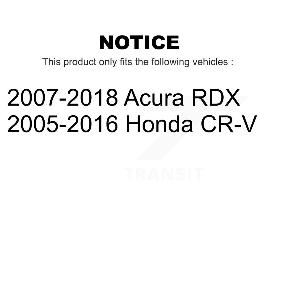 Rear Coated Drilled Slotted Disc Brake Rotors Pair For Honda CR-V Acura RDX KD-100151